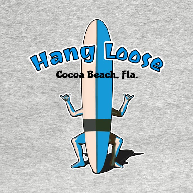 Cocoa Beach Florida Hang Loose Surfboard Shaka Man by AKdesign